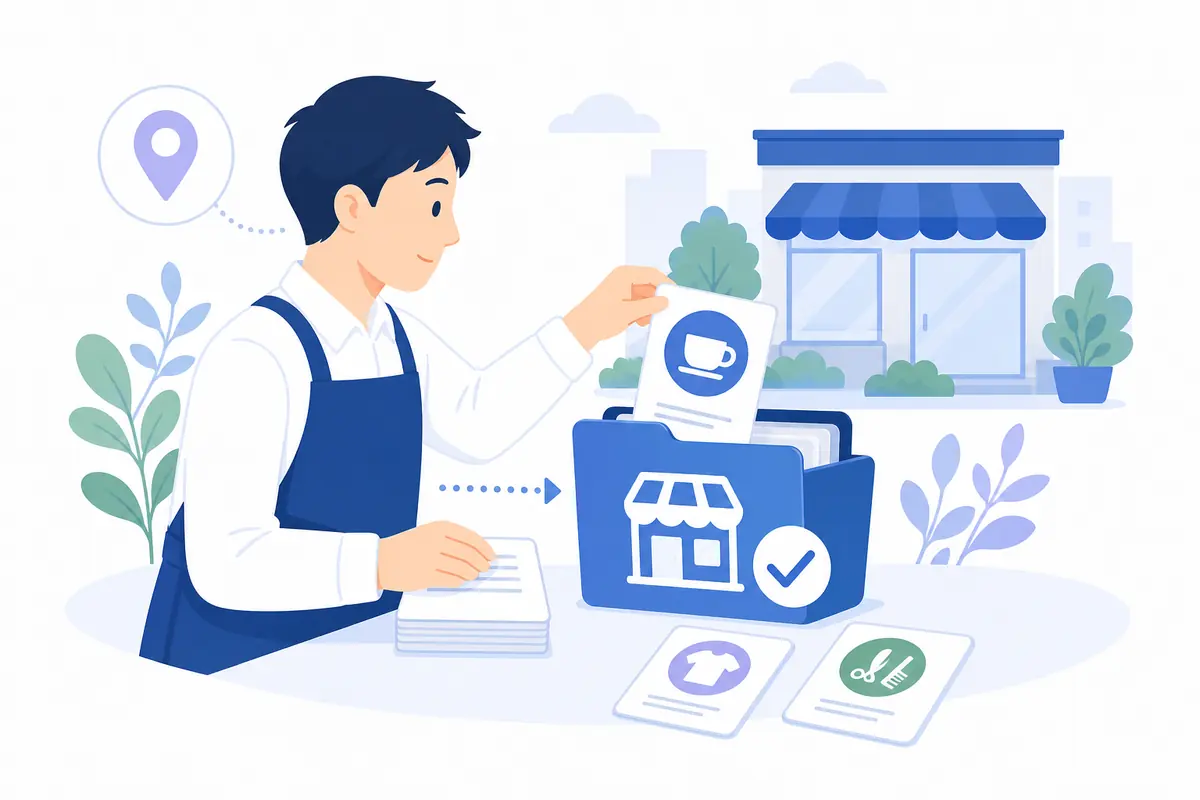 店舗に合うビジネスカテゴリを選ぶイラスト