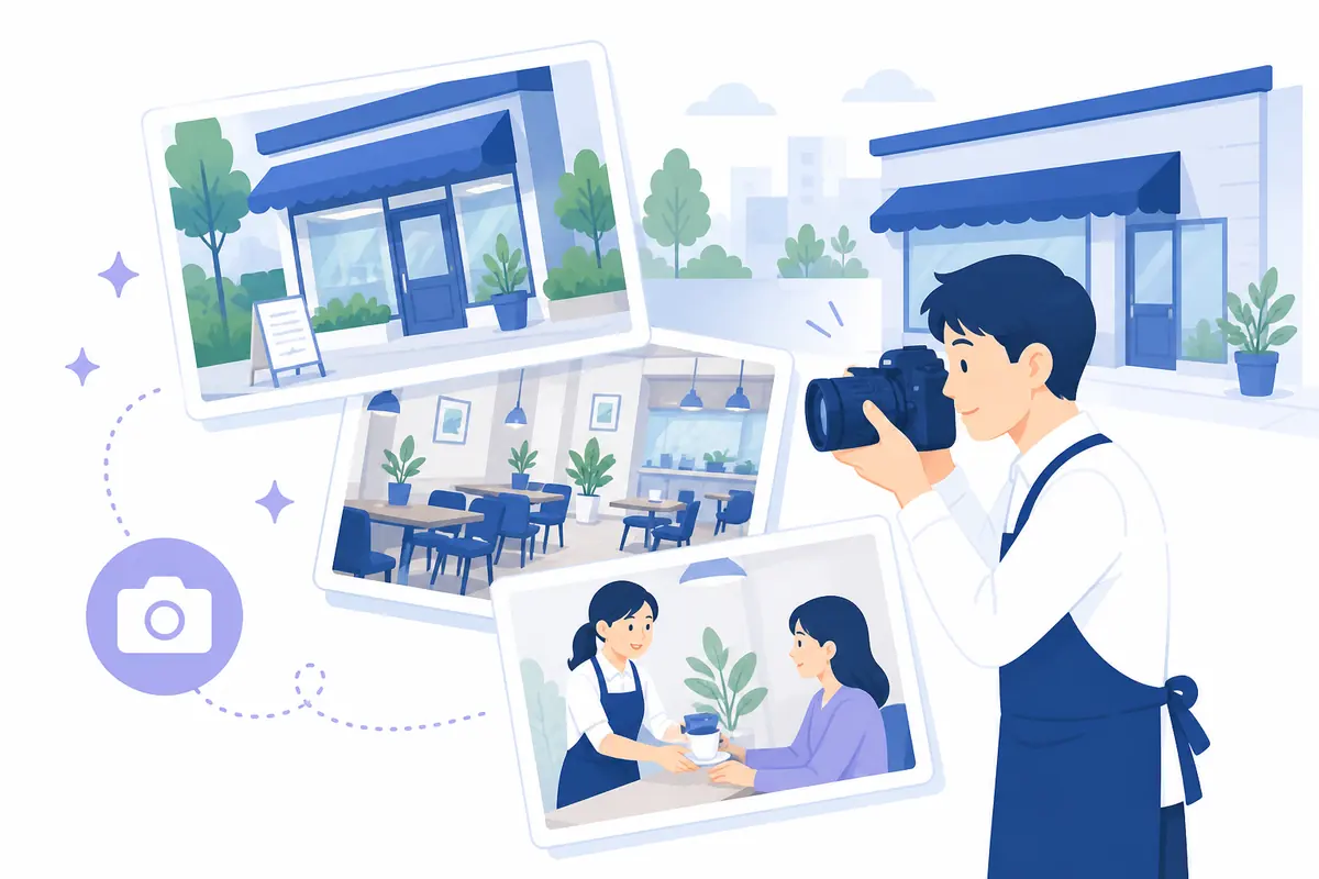 店舗やサービスの写真を撮影して選ぶイラスト