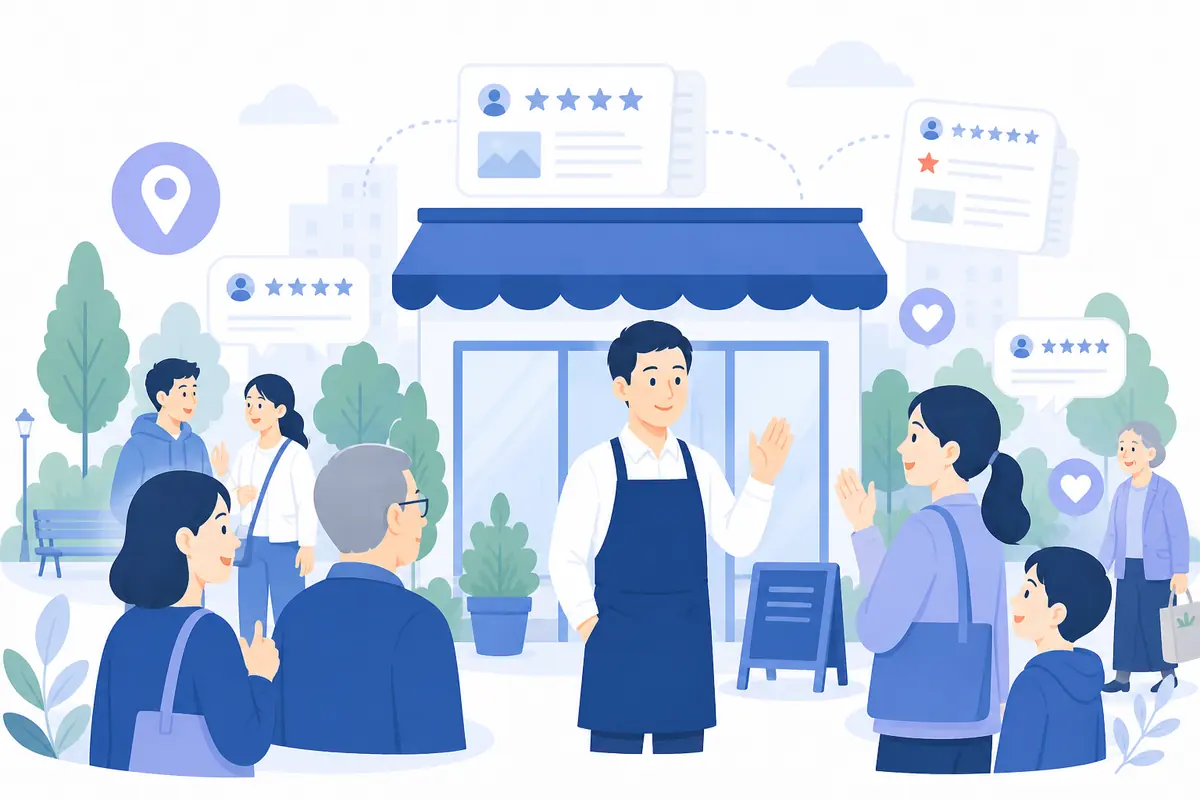 地域で知られ信頼される店舗のイラスト