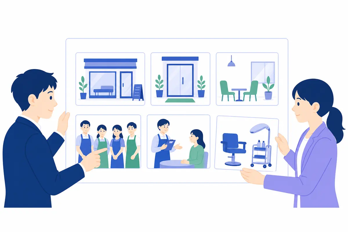 店舗運用で最初に用意する6種類の写真のイラスト
