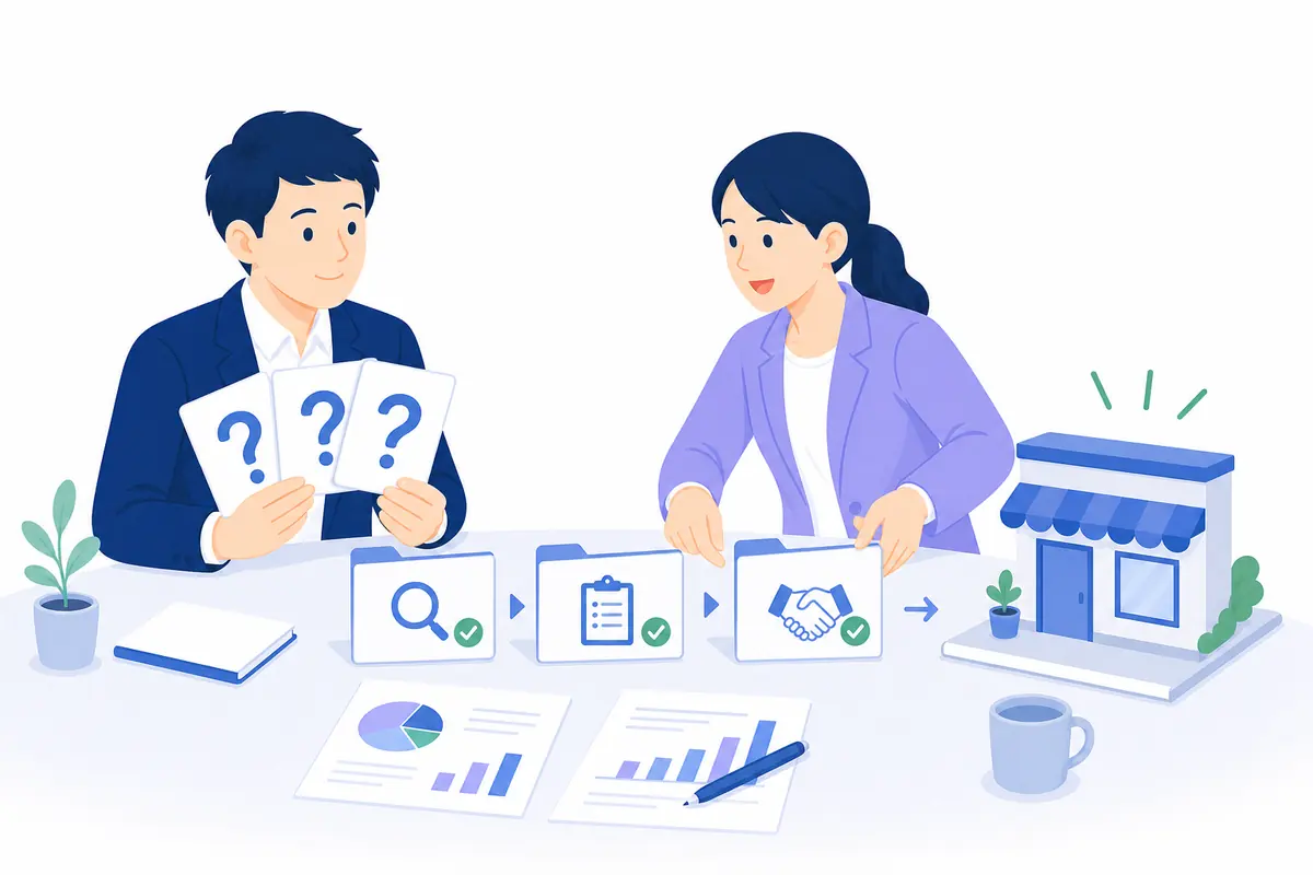 MEOの疑問を整理して次の手順を決めるイラスト