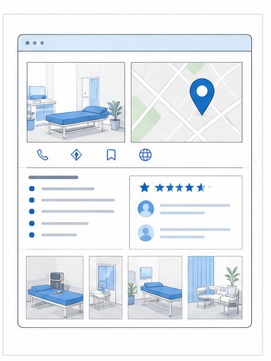 整骨院のGoogleビジネスプロフィール項目を改善するイラスト